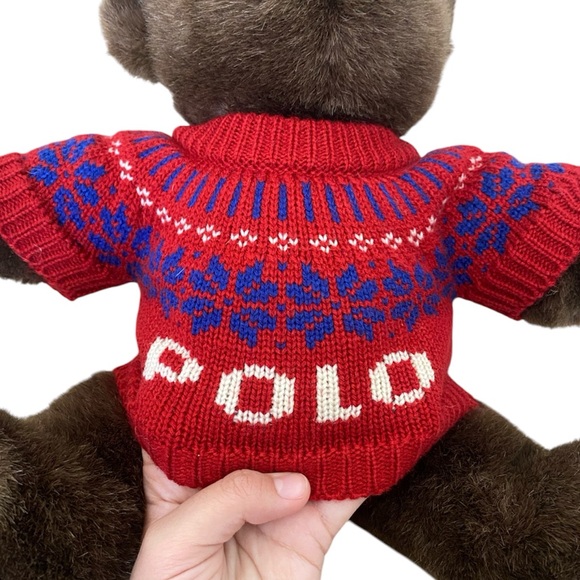 Ralph Lauren Teddy Bear - 15” - Brown and Red - Picture 3 of 4